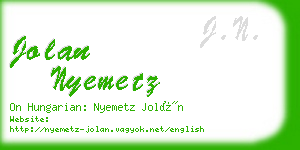 jolan nyemetz business card